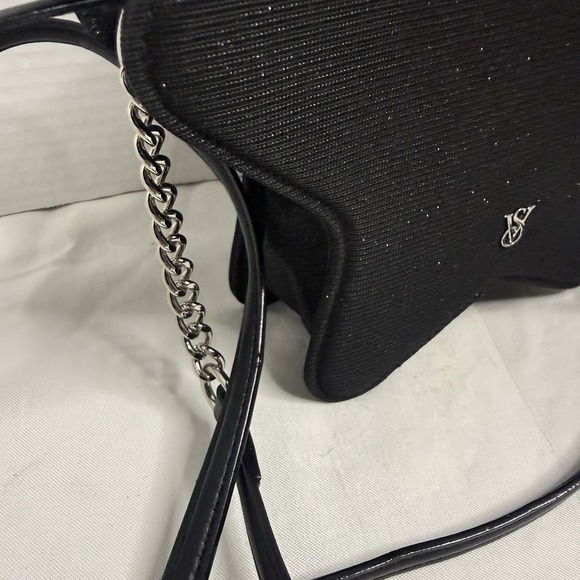 VICTORIA'S SECRET STAR CROSSBODY BAG GLITTER BLACK Sparkle Chain Party Glam VS - Picture 9 of 12